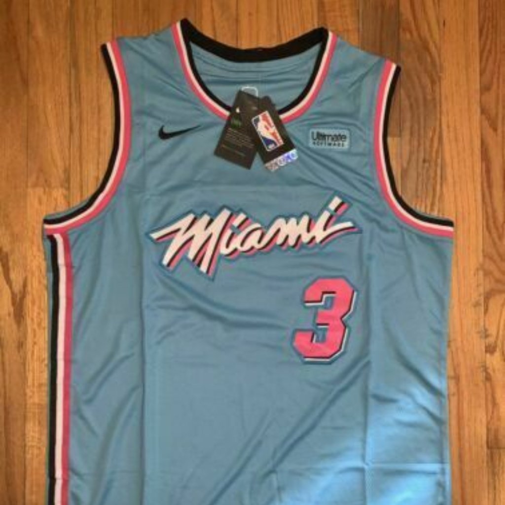Miami Heat 3 Blue Dwyane Wade City Jersey